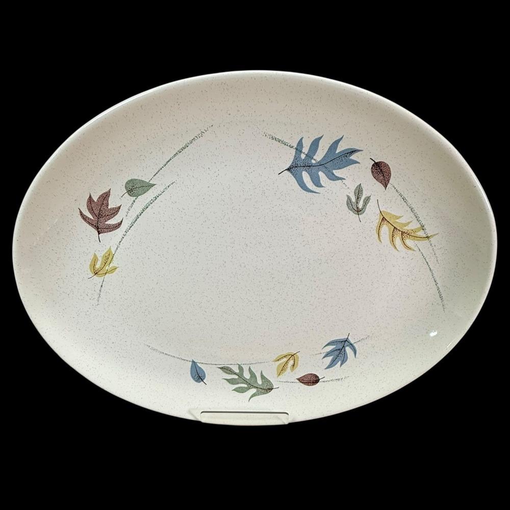 MCM Franciscan Autumn Leaf Print‎ Oval Serving Platter  13 1/2"  Vintage